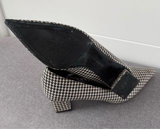 Zapatos de tacón cuadrado pata de gallo