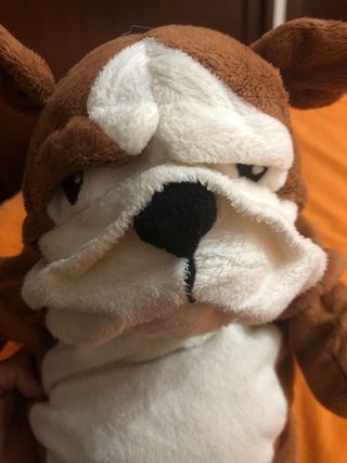 Peluche Bulldog Marrone e Bianco