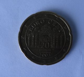 Moneda 20 cts Austria con ERROR