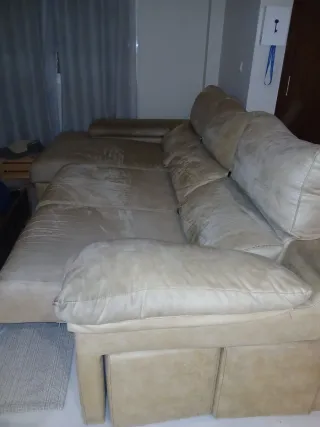 Sofá modular beige de tela Cheslon