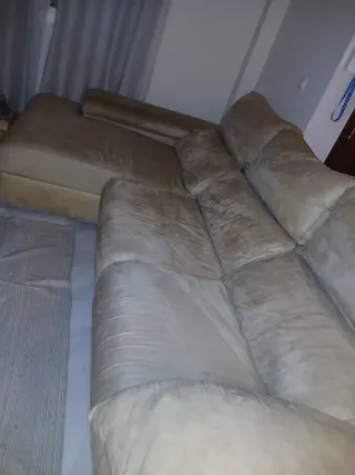 Sofá modular beige de tela Cheslon