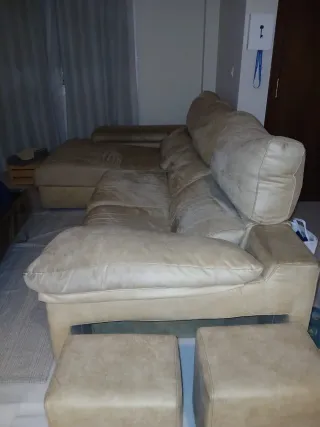 Sofá modular beige de tela Cheslon