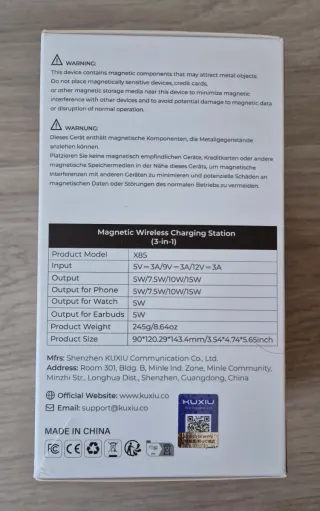 Estación Carga Inalámbrica 3 en 1 kUXIU X85