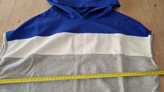 Gilet Benetton felpa grigio blu tg M