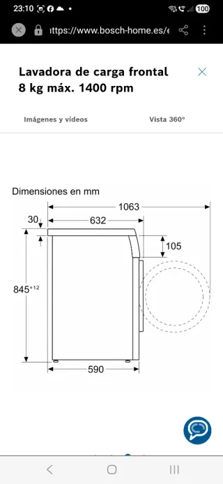 Lavadora Bosch Blanca, en perfecto uso.