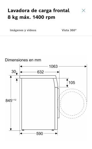 Lavadora Bosch Blanca, en perfecto uso.