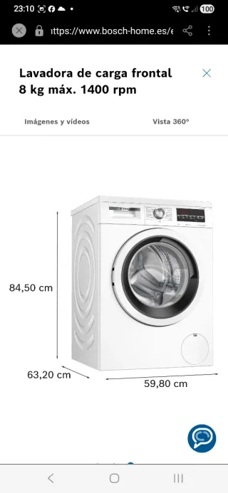 Lavadora Bosch Blanca, en perfecto uso.