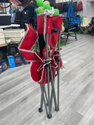 Silla de camping plegable roja