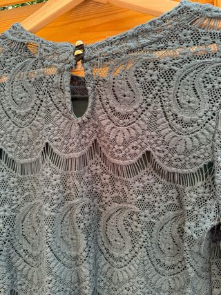 Camiseta encaje manga larga