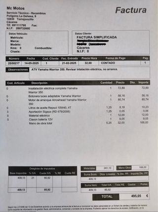 Yamaha Warrior 350cc Quad