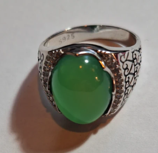 Anello 925 con giada verde