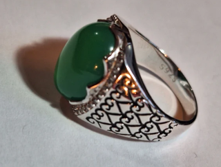 Anello 925 con giada verde
