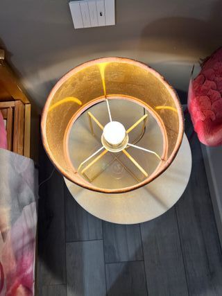 Coppia Lampade Velluto Rosa Antico