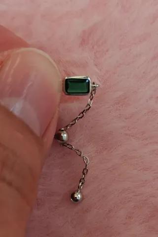 Anillo Plata 925 Ajustable Circonita Verde