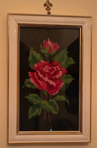 Quadro con Rosa Rossa e Verde