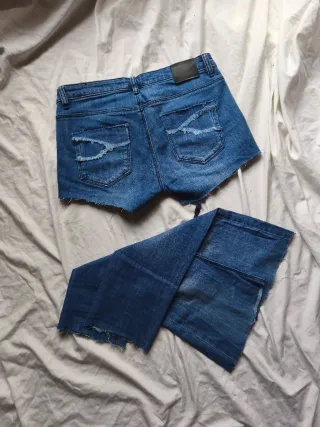 Pantalón y calentadores vaqueros customizados