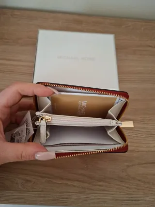 Portafoglio Michael Kors pelle rosso e beige