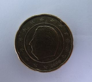 Moneda 20 cts Euro Bélgica ERROR 2006