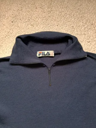 Maglioncino Fila mezza zip blu taglia M
