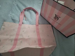 Bolso Victoria's Secret Rosa y Blanco