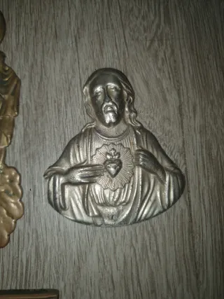 Lotes de figuras religiosas Jesús Bronce Plata