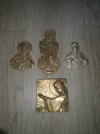 Lotes de figuras religiosas Jesús Bronce Plata