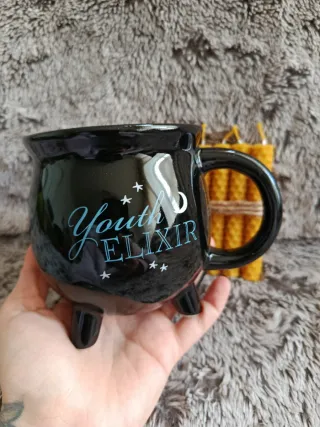 Lote caldero bruja + velas miel + turmalina natura