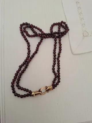 Collana vintage granato e argento dorato