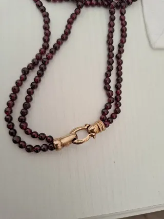 Collana vintage granato e argento dorato