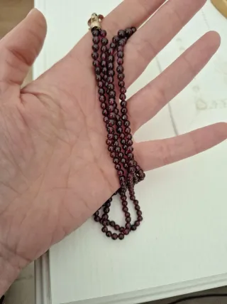 Collana vintage granato e argento dorato