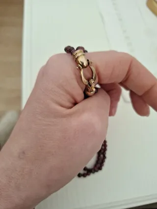 Collana vintage granato e argento dorato