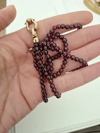 Collana vintage granato e argento dorato