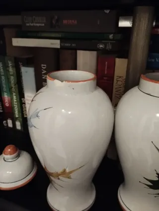 Coppia vasi ceramica con coperchio