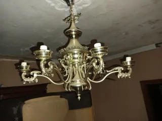 Lámpara de techo retro dorada