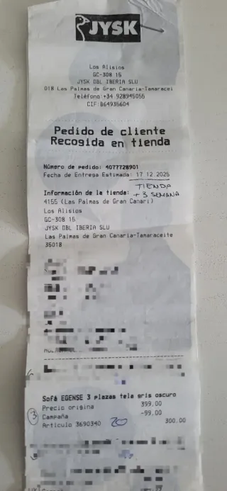 Sofá 3 plazas, gris oscuro, sin estrenar