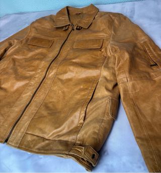 Chaqueta Biker Vintage Camel L