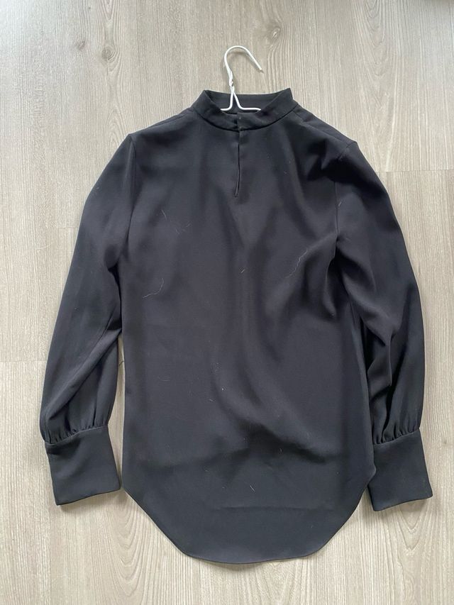 Camisa Zara Negra Manga Larga