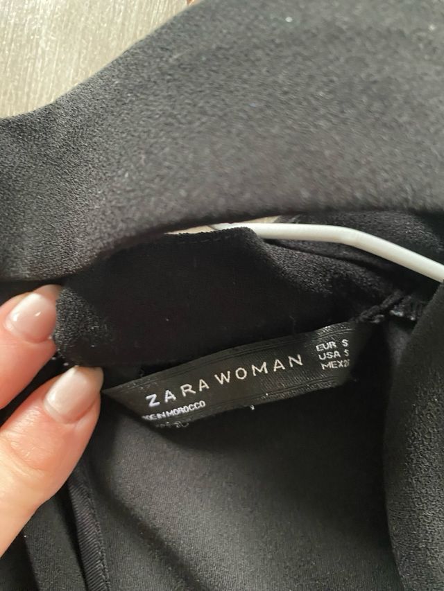 Camisa Zara Negra Manga Larga