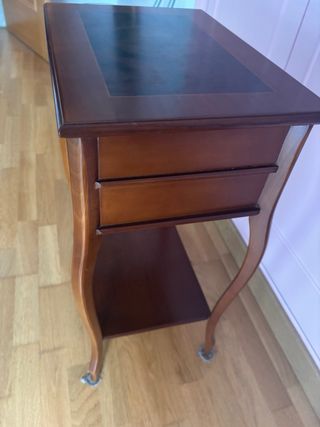 Mesita de noche antigua madera roble