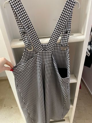 Peto de cuadros blanco y negro