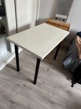 Mesa escritorio blanca patas negras