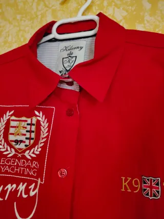 Camisa de mujer manga larga roja