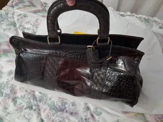 Bolso Adolfo Domínguez Marrón Piel Cocodrilo