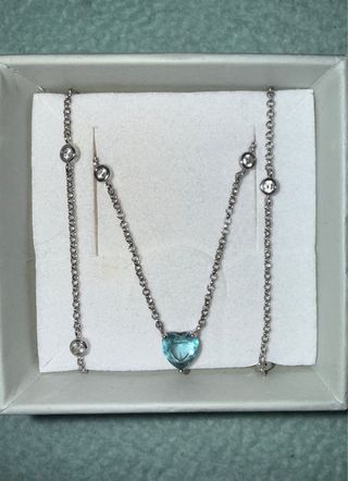 Colgante Corazón Azul Plata 1ª Ley