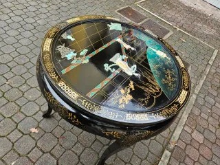 Tavolo Laccato Cinese Antico Decorato