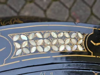 Tavolo Laccato Cinese Antico Decorato