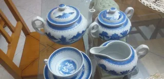 Set Tè Porcellana Blu e Bianca Cinese