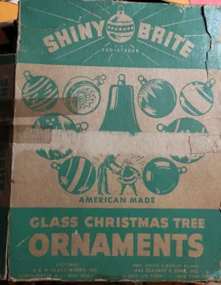 Scatola di 12 palline di Natale in vetro vintage