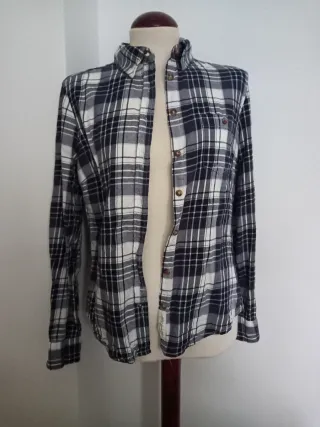 Camisa H&M Cuadros Azul y Blanco