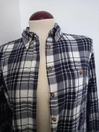 Camisa H&M Cuadros Azul y Blanco